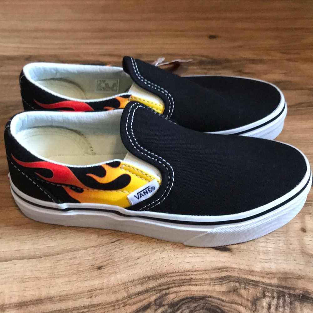 Little Boys Vans Flame Slip-one